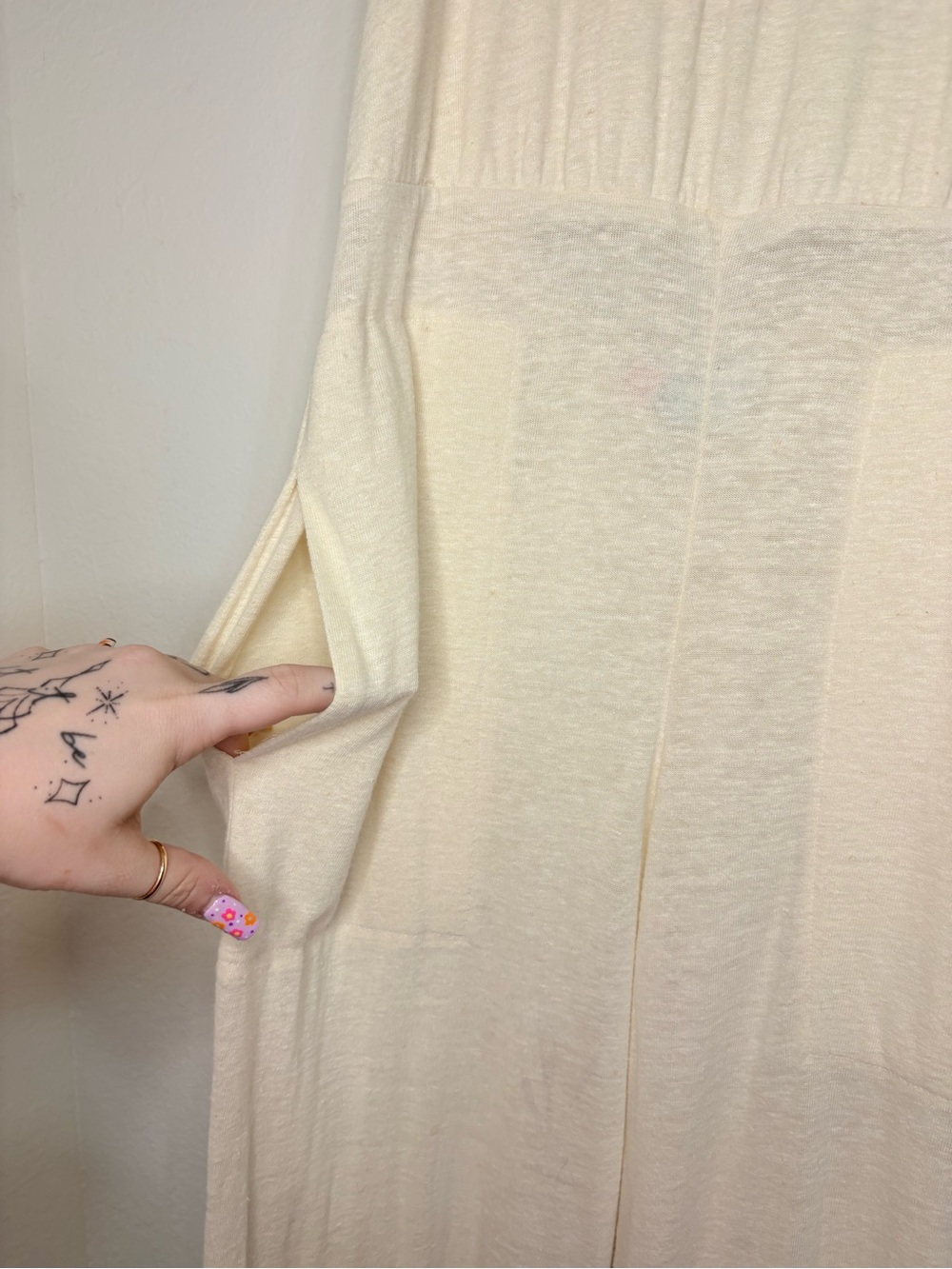 Free People Beach Linen Blend Calluna Jumpsuit Ruffle details tie back size XS - Picture 5 of 15